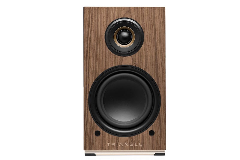 triangle - AIO Twin - Wi-Fi & Bluetooth Active Bookshelf Speakers with 2x50W Amplifier - HD Audio - Phono/Turntable + Optical TV Inputs - 165 x 304 x 235 mm - Brown Maple (Pair) - Image 4