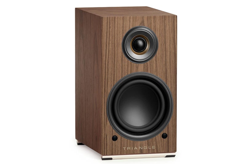 triangle - AIO Twin - Wi-Fi & Bluetooth Active Bookshelf Speakers with 2x50W Amplifier - HD Audio - Phono/Turntable + Optical TV Inputs - 165 x 304 x 235 mm - Brown Maple (Pair) - Image 2