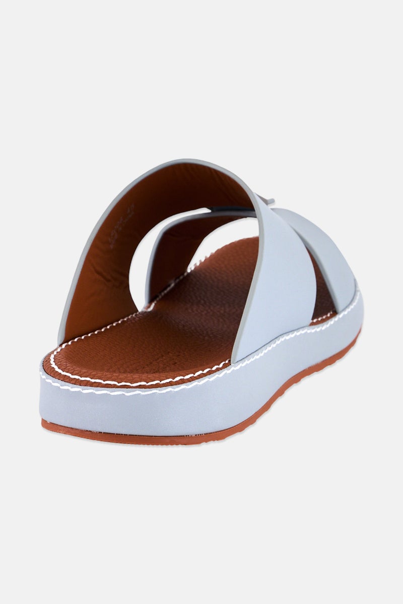 London Fog Men Slip On Arabic Sandals, Light Grey - Image 3