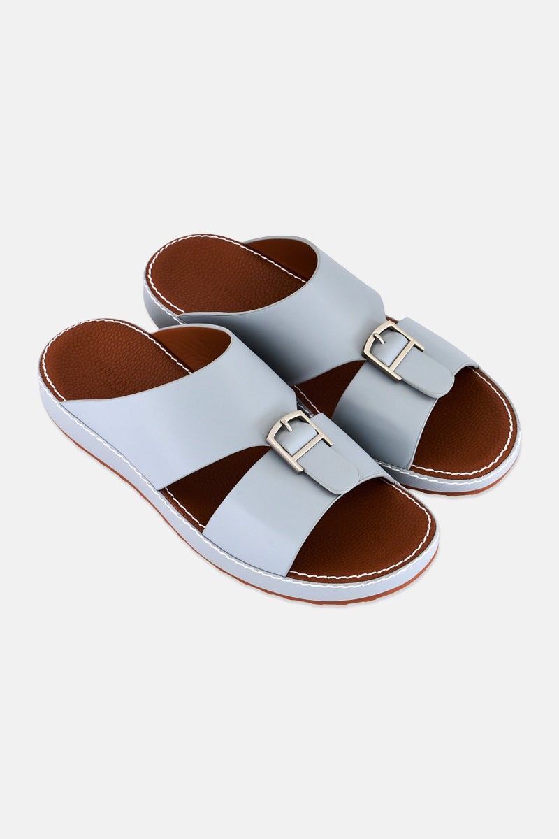 London Fog Men Slip On Arabic Sandals, Light Grey - Image 2