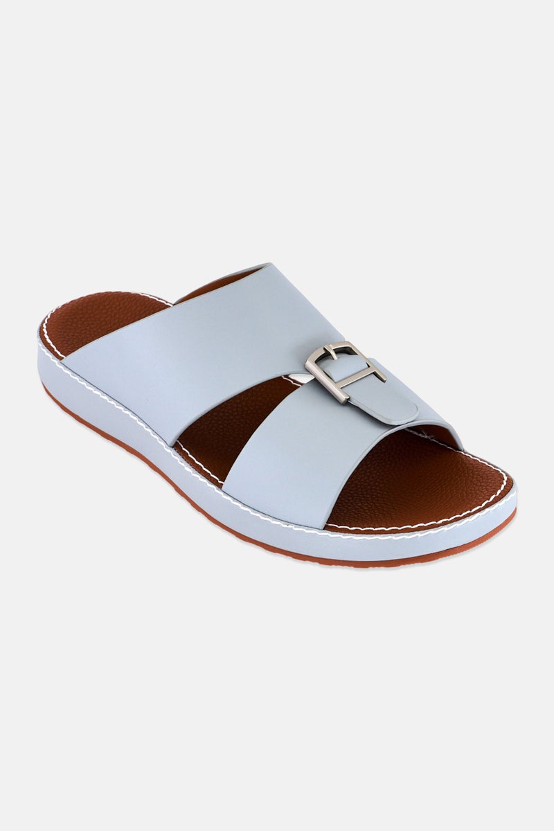 London Fog Men Slip On Arabic Sandals, Light Grey - Image 1