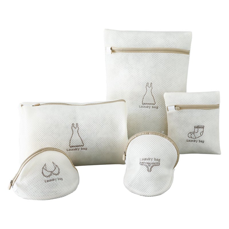 Kuber Industries Kuber Industries 10 Piece Laundry Bags Reusable Mesh Laundry Bags Laundry Washing Bags for Blouse Bra Panty Hosiery Lingerie Jeans Clothes Storage Bag SMWBN004 White Pack of 2 - Image 2