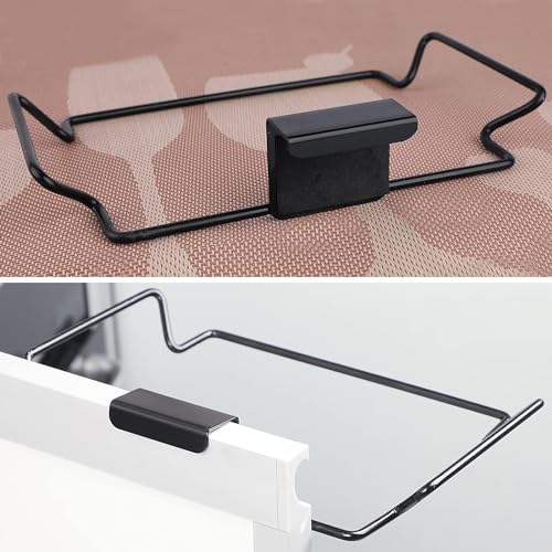 KolorFish Stainless Steel Trash Bag Holder for Kitchen Cabinets Doors and Cupboards, Under Sink Bag Holder, Garbage Bag Rack (Black) - Image 5