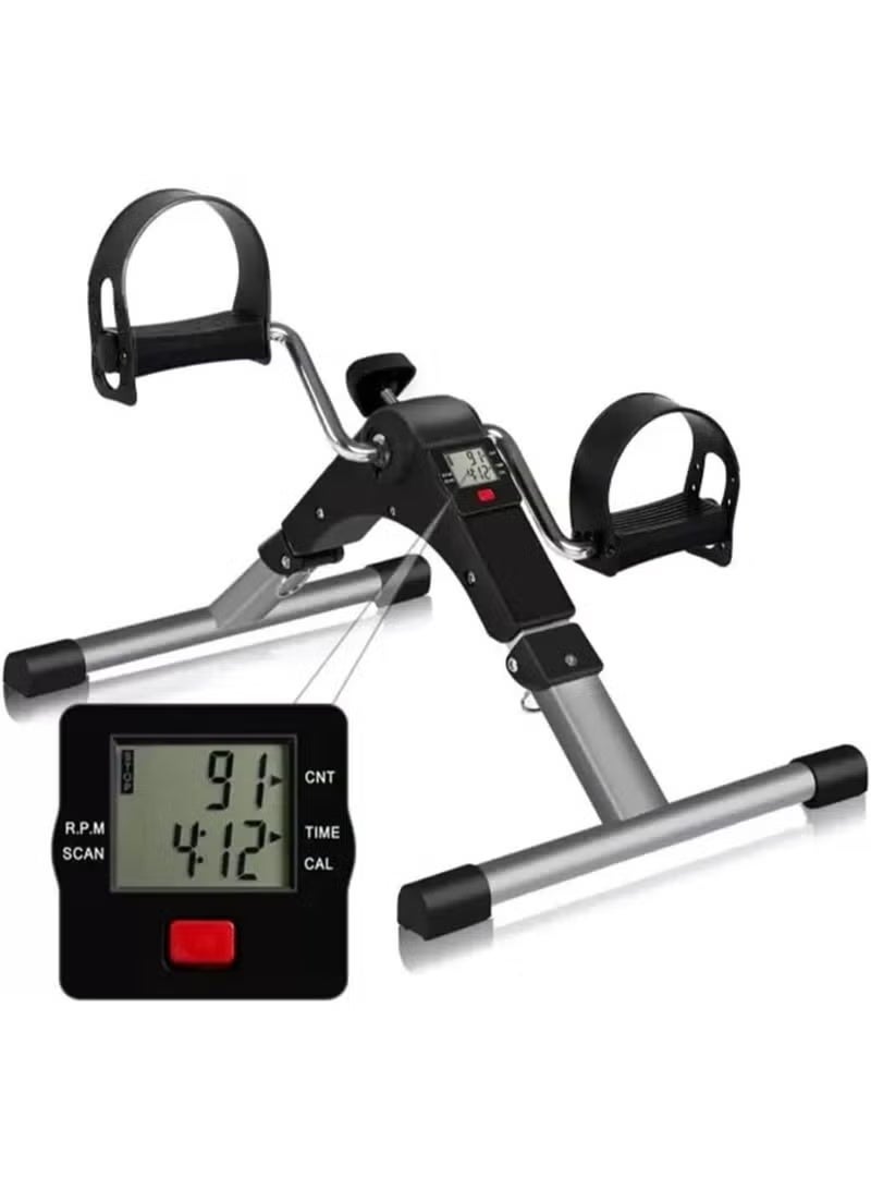 GENNEXT Mini Portable Folding Pedal Exerciser for Arms & Legs, LCD Display, Adjustable Resistance, Foldable Fitness Bike for Home, Seniors, Under Desk Workout - Image 1