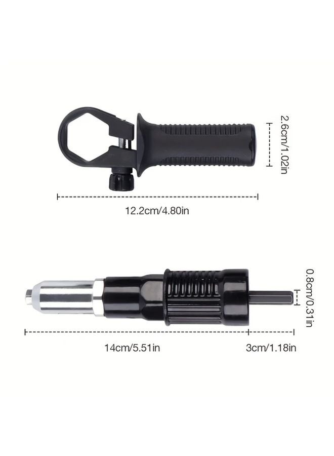 7 قطع مجموعة محولات مسدس برشام محترف لمسامير حلقية بعمود سداسي مقاس 2 و4 و3 و2 و4 و8 و6 ملم للألواح المعدنية - Image 5