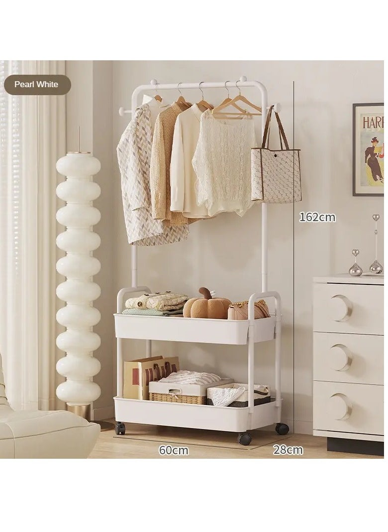Y&D Coat Rack Freestanding With 2 Tier Rack Lightweight Metal Shoe Rack Organizer Multifunctional Coat Hanger Stand Shoe Shelf For Apartment Bedroom Dorm And Entryway White  - Image 5