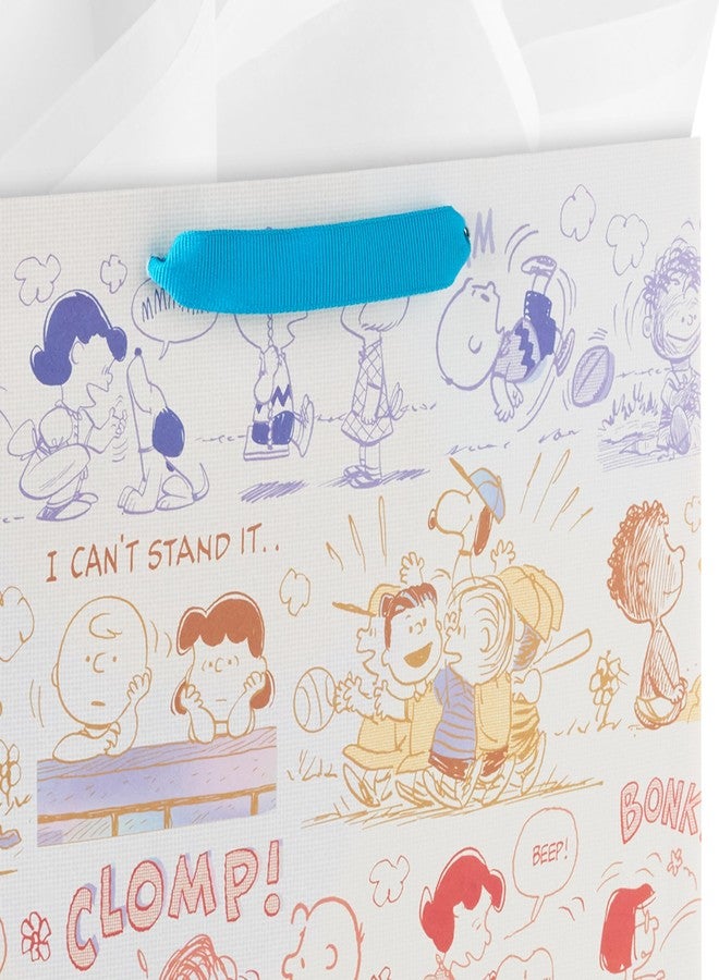 Hallmark Peanuts 13" Large Gift Bag with Tissue Paper (Rainbow Snoopy, Charlie Brown, Linus, Lucy) for Birthdays, Christmas, Fans - Image 5