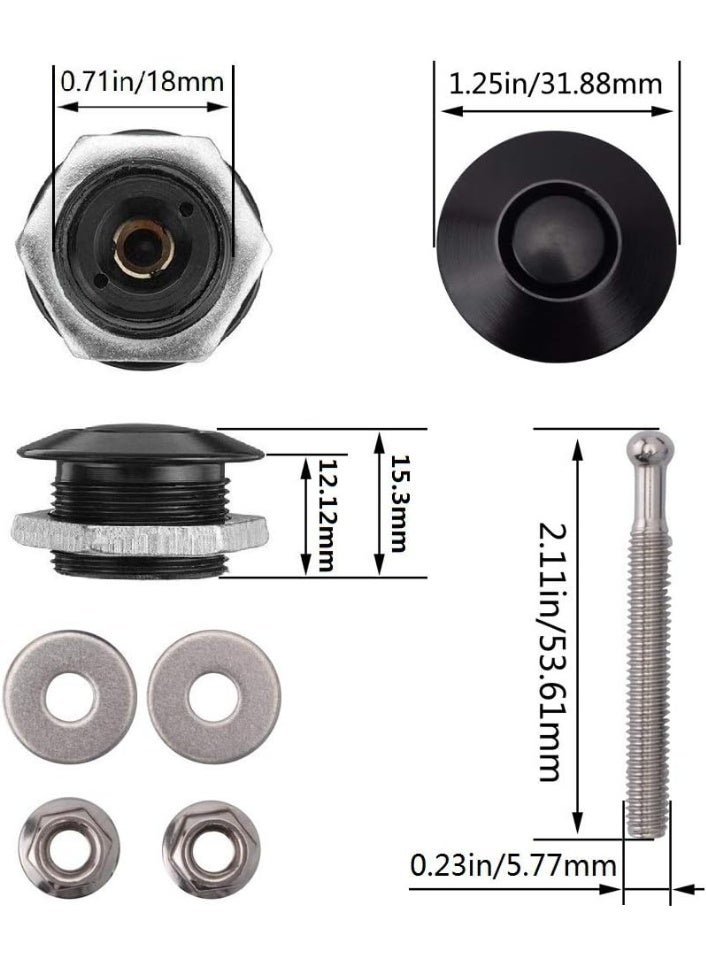 Pack of 2 Quick Release Latch Lock Clip Push Button Bonnet Kit 1.25in/32mm Diameter Universal Aluminum Alloy Quick Latch Lock for Auto Car Bumper License Plate Hood or Various DIY - Image 3