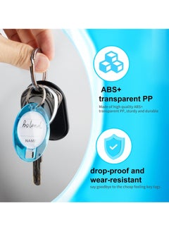 Excefore Key Ring Tags, 50 Pcs Plastic Key Tags with Split Ring Label,Strong and Wear Plastic Key Chains, Key Identifiers, Adapt to Keys, USB Drive, Pets, Suitcases (Blue)  - Image 5