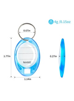 Excefore Key Ring Tags, 50 Pcs Plastic Key Tags with Split Ring Label,Strong and Wear Plastic Key Chains, Key Identifiers, Adapt to Keys, USB Drive, Pets, Suitcases (Blue)  - Image 2