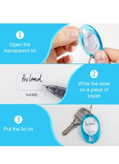 Excefore Key Ring Tags, 50 Pcs Plastic Key Tags with Split Ring Label,Strong and Wear Plastic Key Chains, Key Identifiers, Adapt to Keys, USB Drive, Pets, Suitcases (Blue)  - Image 3