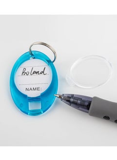 Excefore Key Ring Tags, 50 Pcs Plastic Key Tags with Split Ring Label,Strong and Wear Plastic Key Chains, Key Identifiers, Adapt to Keys, USB Drive, Pets, Suitcases (Blue)  - Image 4