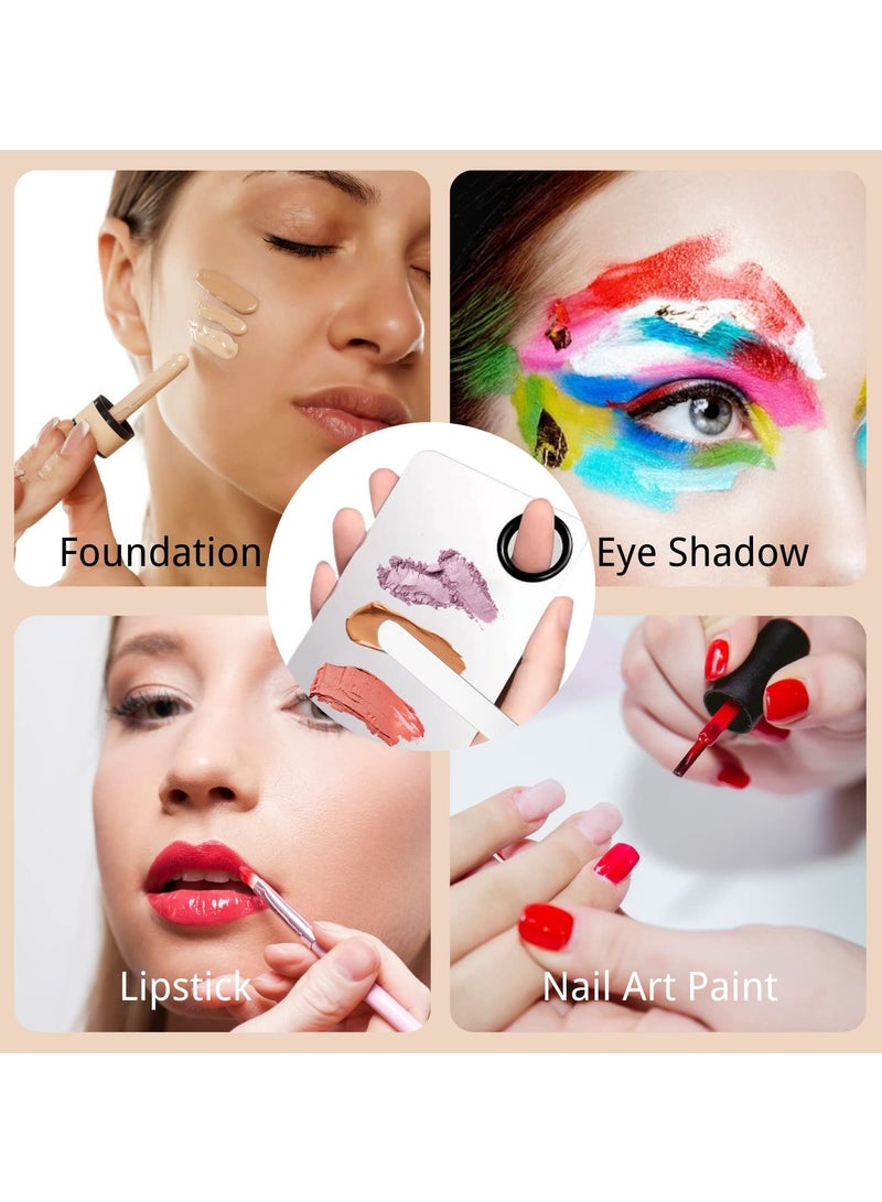 SYOSI 5pcs Makeup Spatula Korean Set, Stainless Steel Make Up Palettes and Spatula, Makeup Mixing Palettes Cosmetic Spatula Tool for Mixing Foundation Eye Shadow Eyelash Nail Art - Image 5