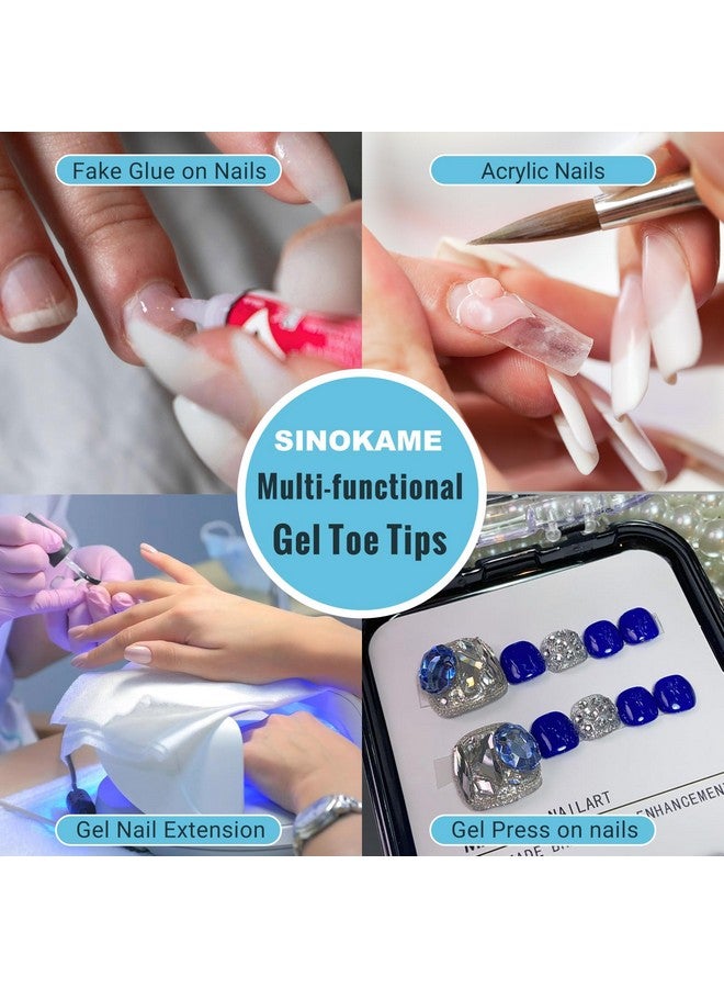 SINOKAME Wide Long Large Gel Toe Nail Tips Sinokame Big Fake Toenails Full Cover Nail Glue Kit For Women&Men Clear Press On Toenails Longlasting240Pcs 12 Sizes Up To 10 Pedicures - Image 4
