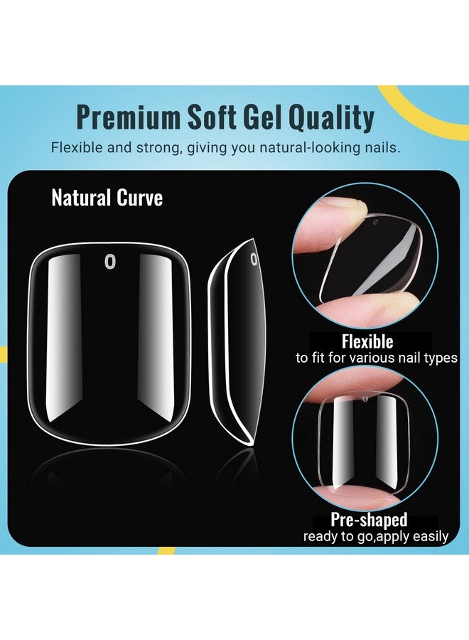 SINOKAME Wide Long Large Gel Toe Nail Tips Sinokame Big Fake Toenails Full Cover Nail Glue Kit For Women&Men Clear Press On Toenails Longlasting240Pcs 12 Sizes Up To 10 Pedicures - Image 5