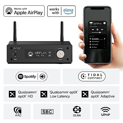 Arylic H50 HiFi 50W2 WiFi Audio Amplifier with Bluetooth aptX HD HDMI ARC AirPlay 2 and Spotify Streaming for Wireless Home Music Support for transmitting and Receiving Music - Image 3