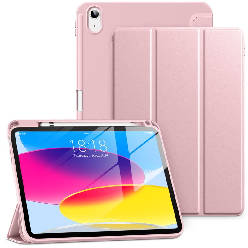 DTTO for iPad A16 11th Generation Case 11 Inch 2025 iPad 10th Generation Case 109 Inch 2022 Slim Trifold Stand Soft TPU Back Protective Cover with Pencil Holder Auto SleepWake Rose Gold - Image 2