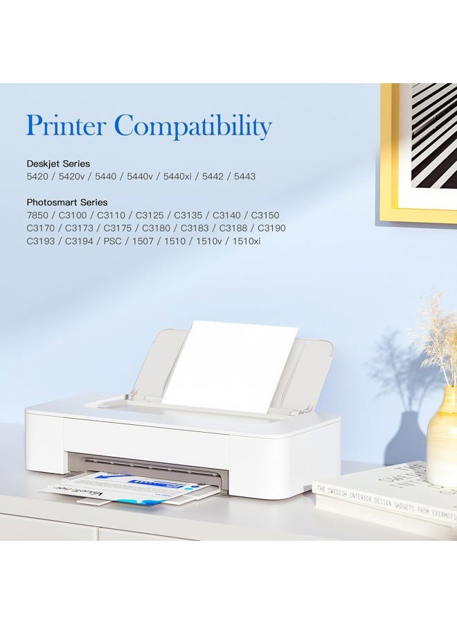 Valuetoner خراطيش حبر معاد تصنيعها بديلة لـ HP 92 و 93 C9513FN C9362WN C9361WN لطابعة Photosmart 7850 C3150 C3180، Deskjet 5440 5420، PSC 1510 2525 (1 أسود، 1 ثلاثي الألوان، عبوة 2) - Image 2