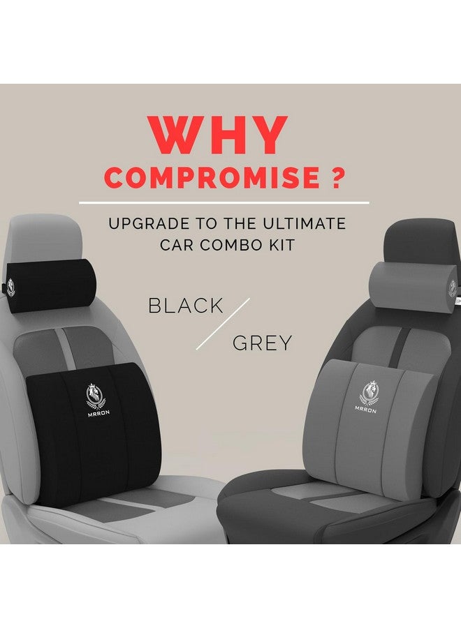 MRRON Faux Lumbar Back Support Neck Rest for Chair & Car Seat, Orthopaedic Support Memory Foam Backrest Cushion Designed for Back Pain Relief Pillow for Comfortable Sitting (Black) - Image 2