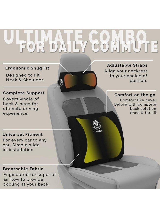 MRRON Faux Lumbar Back Support Neck Rest for Chair & Car Seat, Orthopaedic Support Memory Foam Backrest Cushion Designed for Back Pain Relief Pillow for Comfortable Sitting (Black) - Image 4