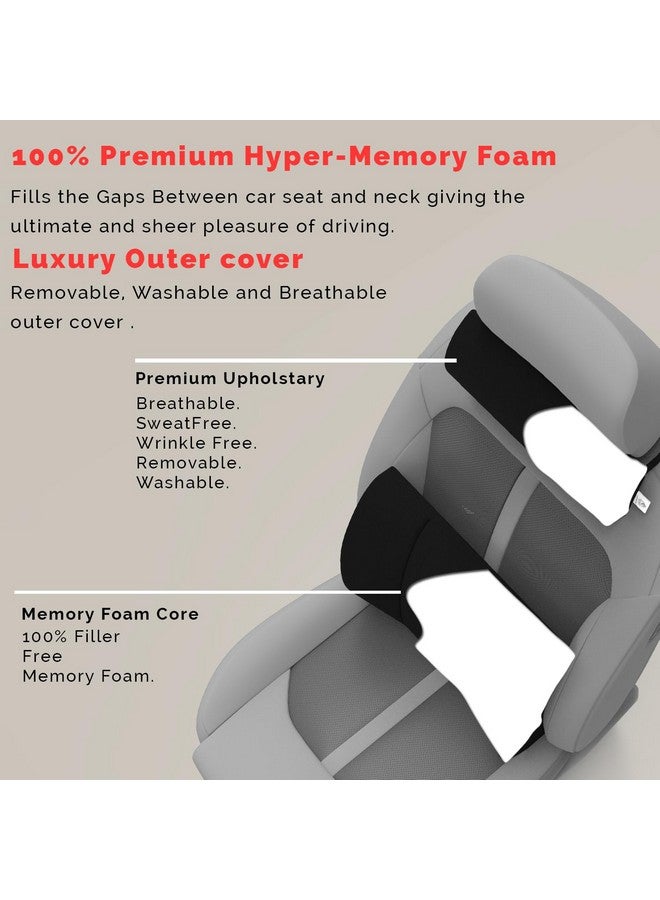 MRRON Faux Lumbar Back Support Neck Rest for Chair & Car Seat, Orthopaedic Support Memory Foam Backrest Cushion Designed for Back Pain Relief Pillow for Comfortable Sitting (Black) - Image 5