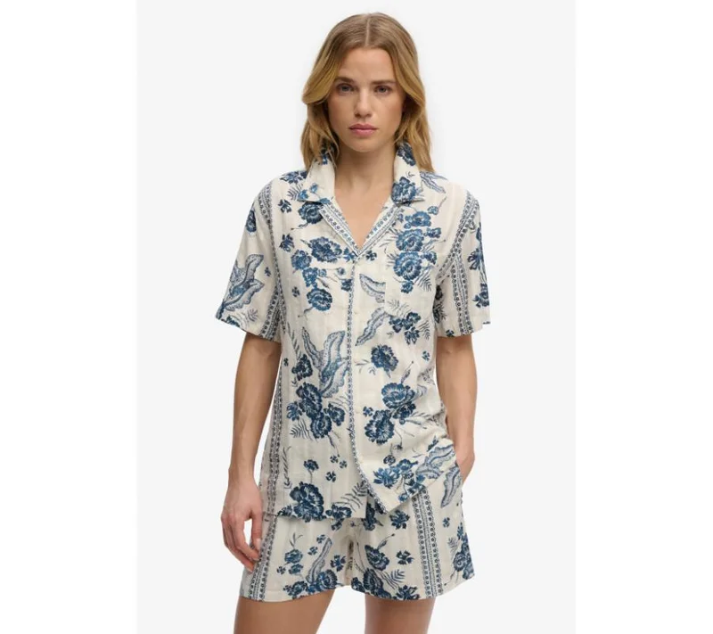 سوبر دراي Beach Printed Short Sleeve Shirt