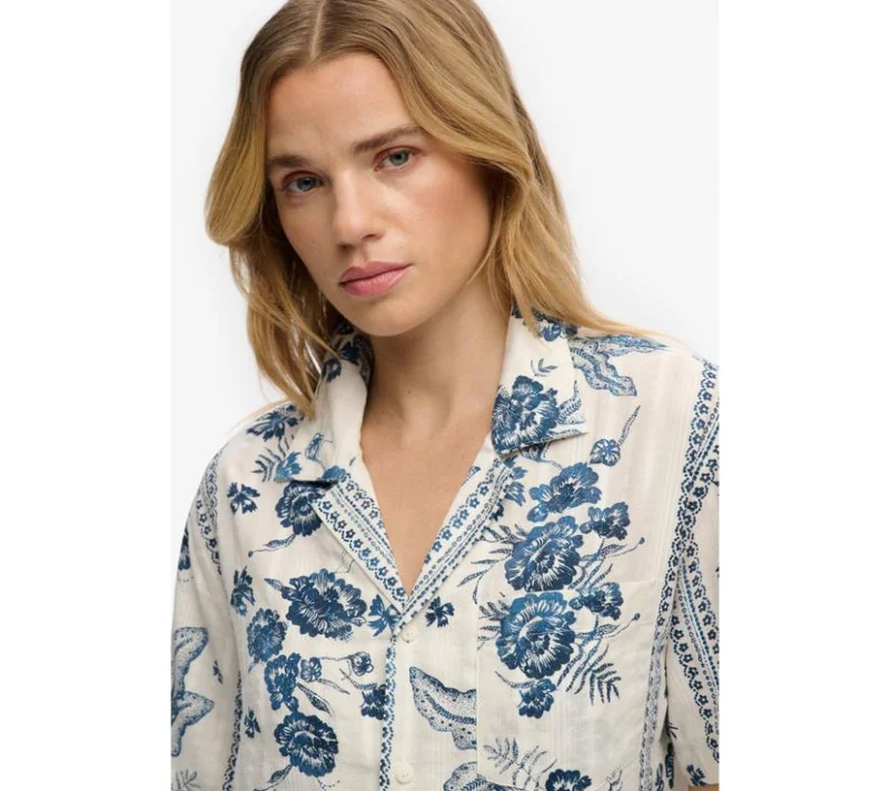 سوبر دراي Beach Printed Short Sleeve Shirt