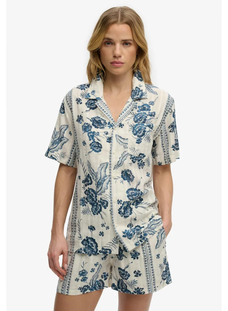 سوبر دراي Beach Printed Short Sleeve Shirt