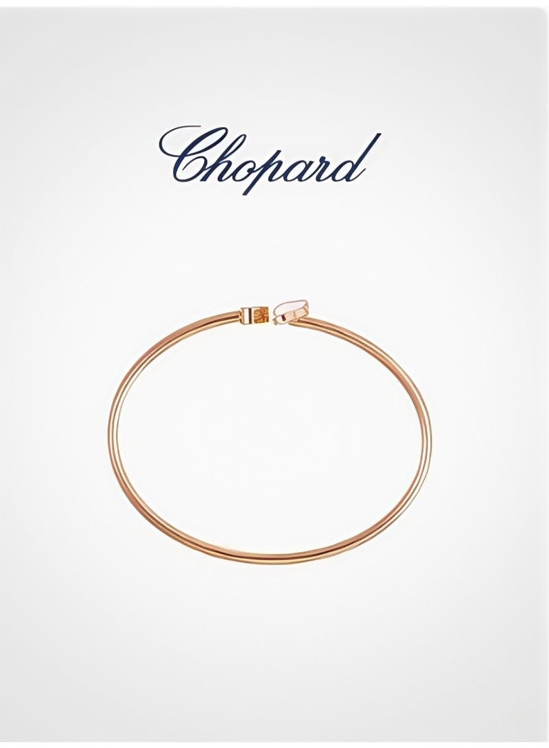 شوبارد شوبارد ذهب وردي، لؤلؤة بيضاء، سوار برسيم، سوار، هدية ماسية - Image 2