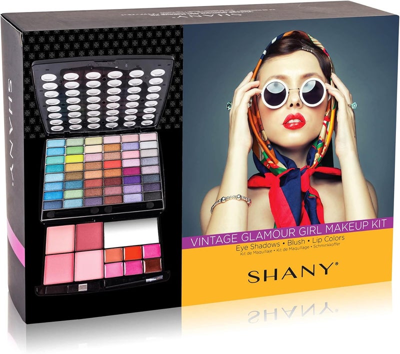 SHANY Glamour Girl Makeup Kit - 48 Pigmented Eyeshadows, Blushes, Lipsticks, and Makeup Accessories in Vintage Packaging - Image 5