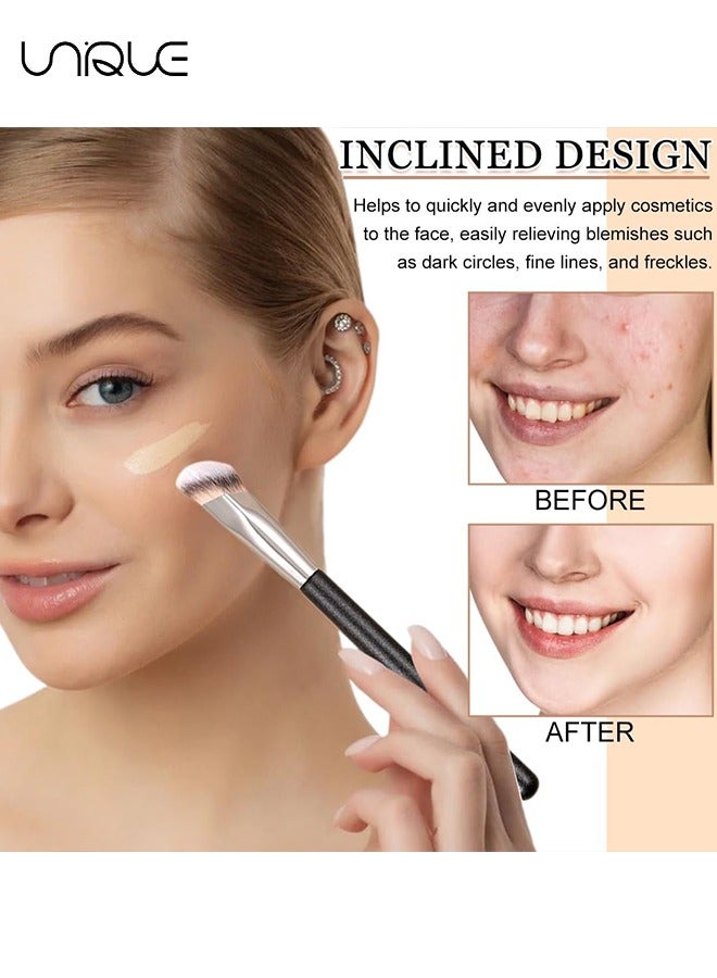 Unique 2 Pcs Concealer Brush - Angled Concealer Brushes for Under Eye - Precision Face Blending Blush Brush - Foundation Concealer for Dark Circles - Make up Nose Contour Brush - Image 4