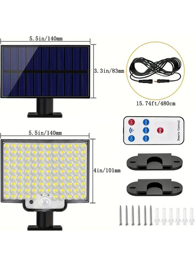 قطعتان 106 مصباح LED شمسي للإضاءة الخارجية للجدار مع حساس حركة فائق السطوع و4 أوضاع - Image 3