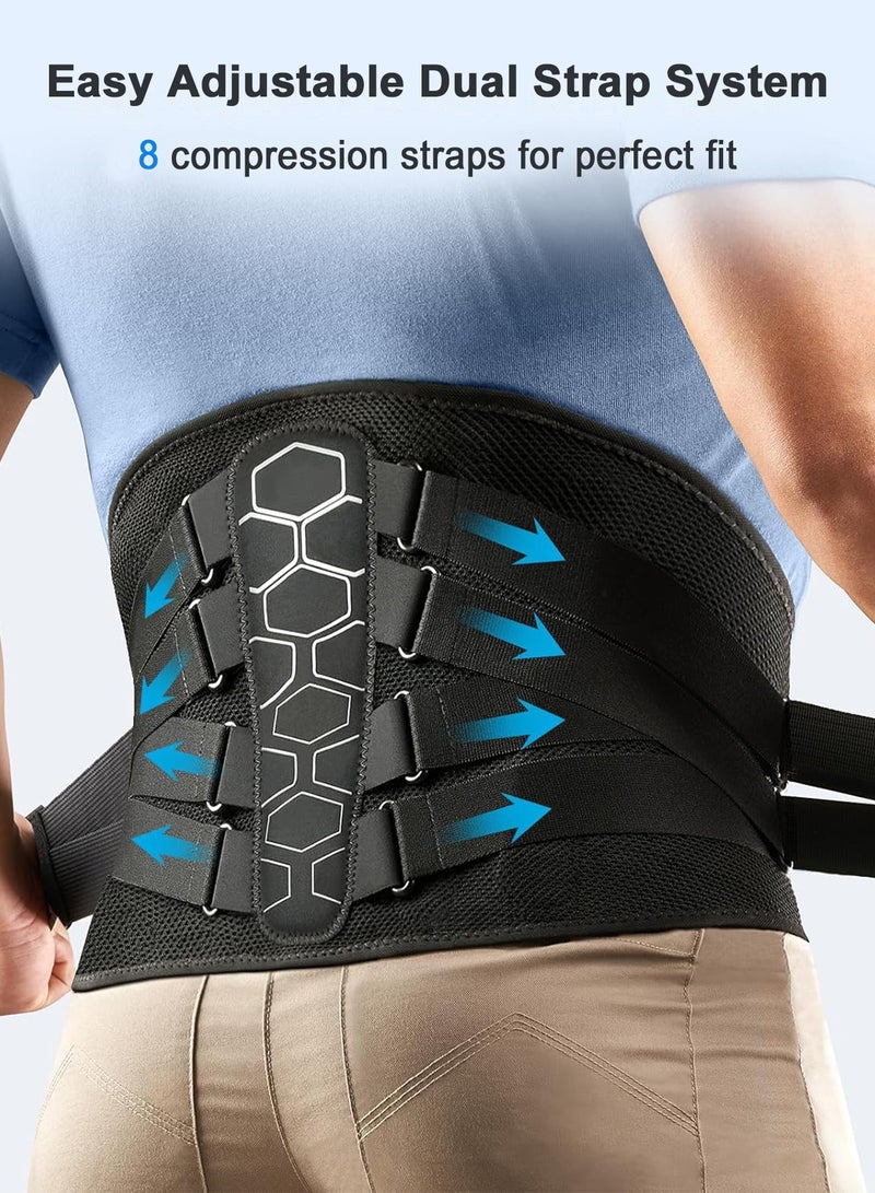 Chillspace Back Brace, Lower Back Pain Belt with Pulley System, Back Support Belt with Ergonomic Support & 3D Breathable Waist Lumbar, Most Firm Support for Herniated Disc, Sciatica, Men & Women (85-120cm) - Image 4