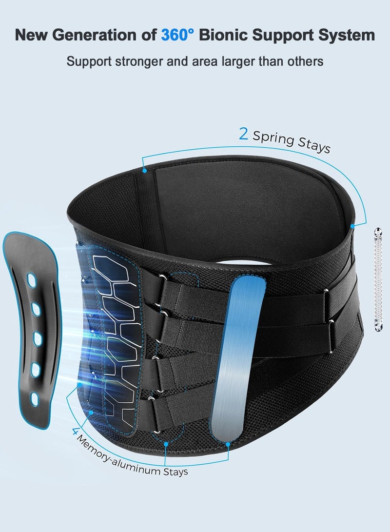 Chillspace Back Brace, Lower Back Pain Belt with Pulley System, Back Support Belt with Ergonomic Support & 3D Breathable Waist Lumbar, Most Firm Support for Herniated Disc, Sciatica, Men & Women (85-120cm) - Image 3