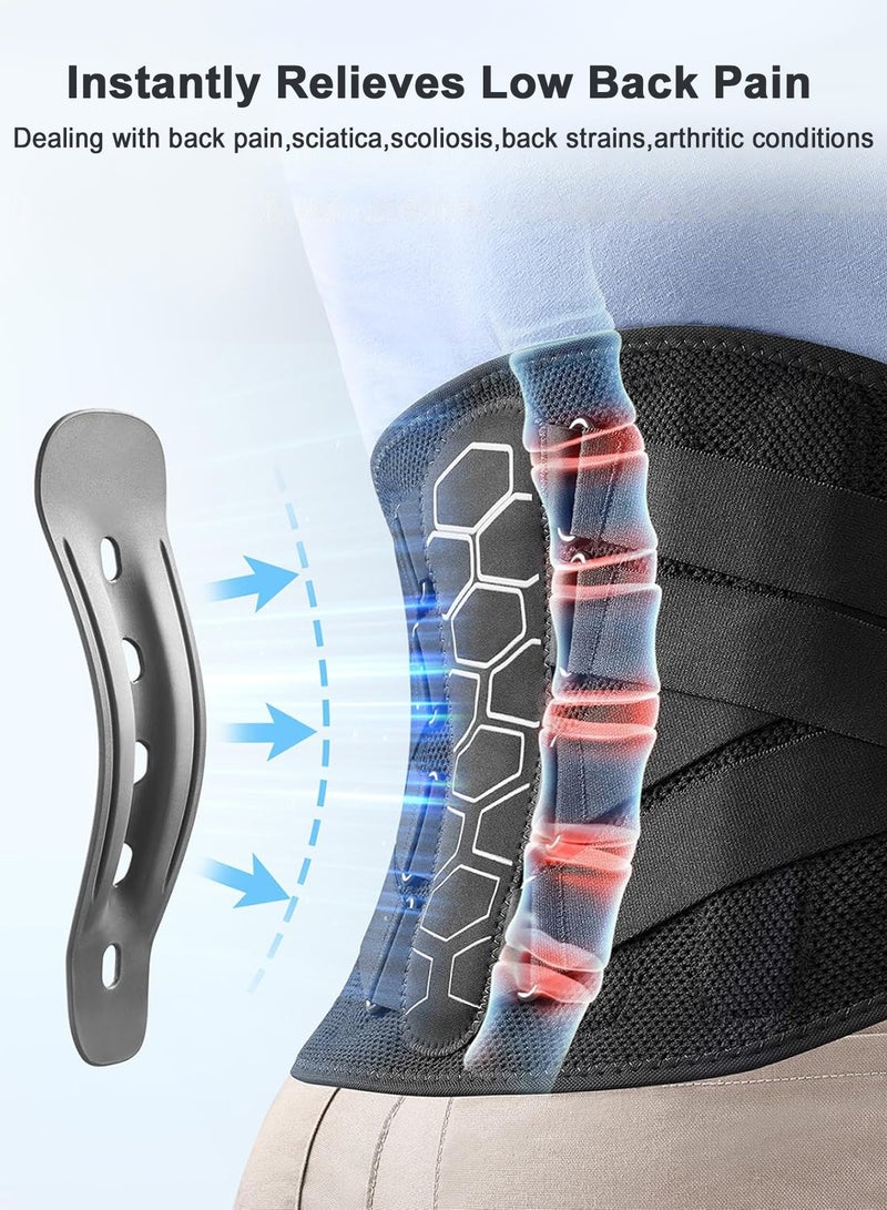 Chillspace Back Brace, Lower Back Pain Belt with Pulley System, Back Support Belt with Ergonomic Support & 3D Breathable Waist Lumbar, Most Firm Support for Herniated Disc, Sciatica, Men & Women (85-120cm) - Image 2