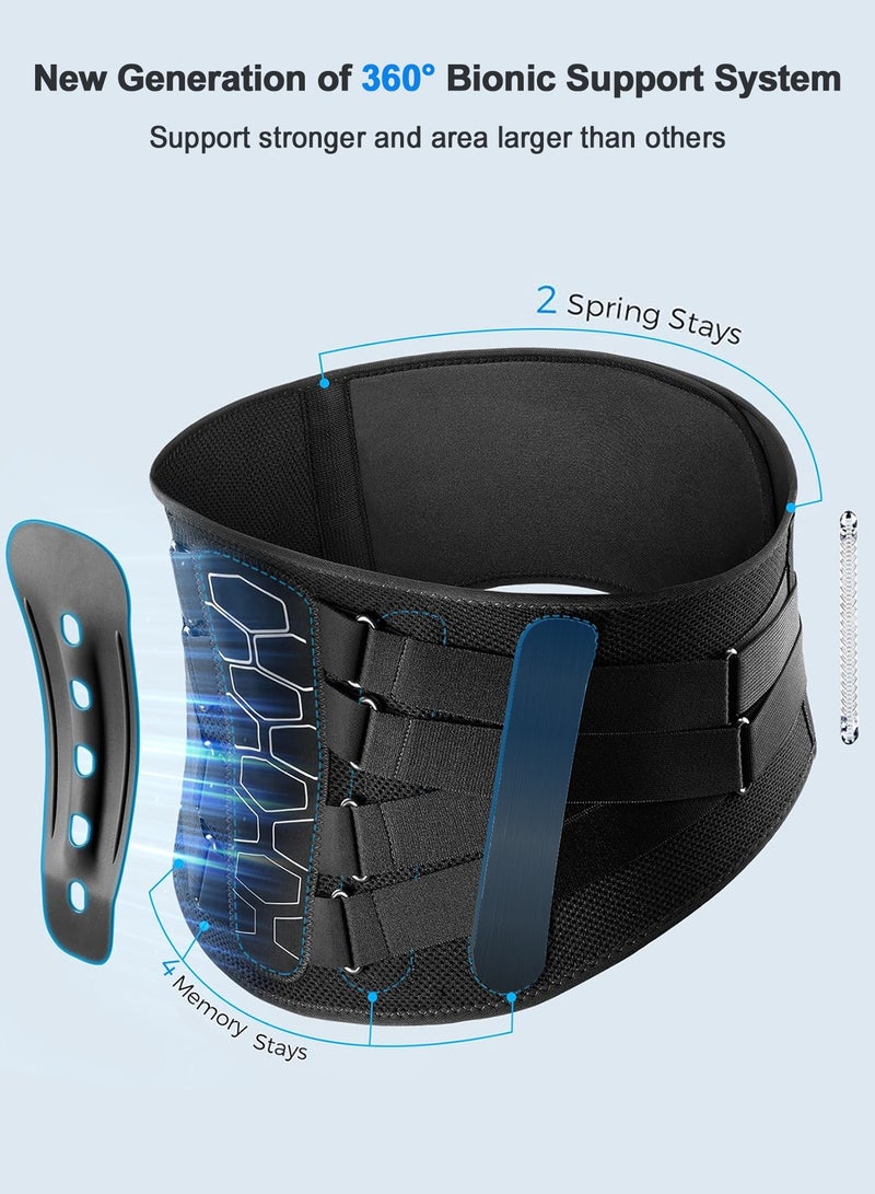 Chillspace Back Brace, Lower Back Pain Belt with Pulley System, Back Support Belt with Ergonomic Support & 3D Breathable Waist Lumbar, Most Firm Support for Herniated Disc, Sciatica, Men & Women (75-130cm) - Image 3
