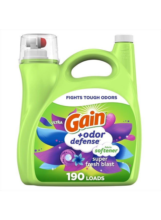 Gain منعم الأقمشة السائل للدفاع عن الروائح، رائحة انفجار فائق الانتعاش، 140 أونصة، 190 غسلة، متوافق مع HE - Image 1