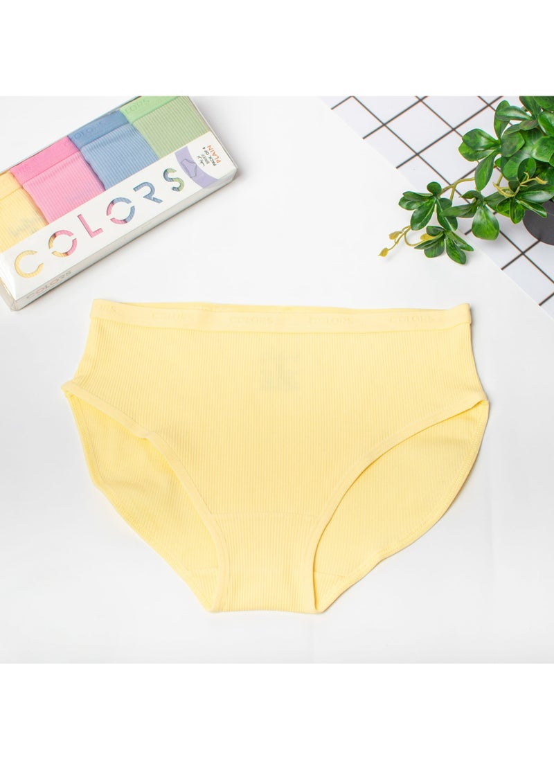 COLORS - Pack of 4 Ripped Cotton Brief Panties Underwear for Women - Image 1
