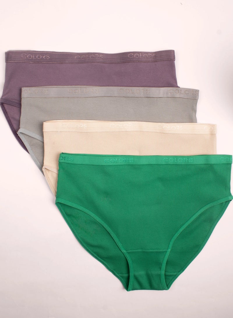 Colors Derby Cloud Pack of 4 Ripped Cotton Brief Panties Underwear for Women - Image 2