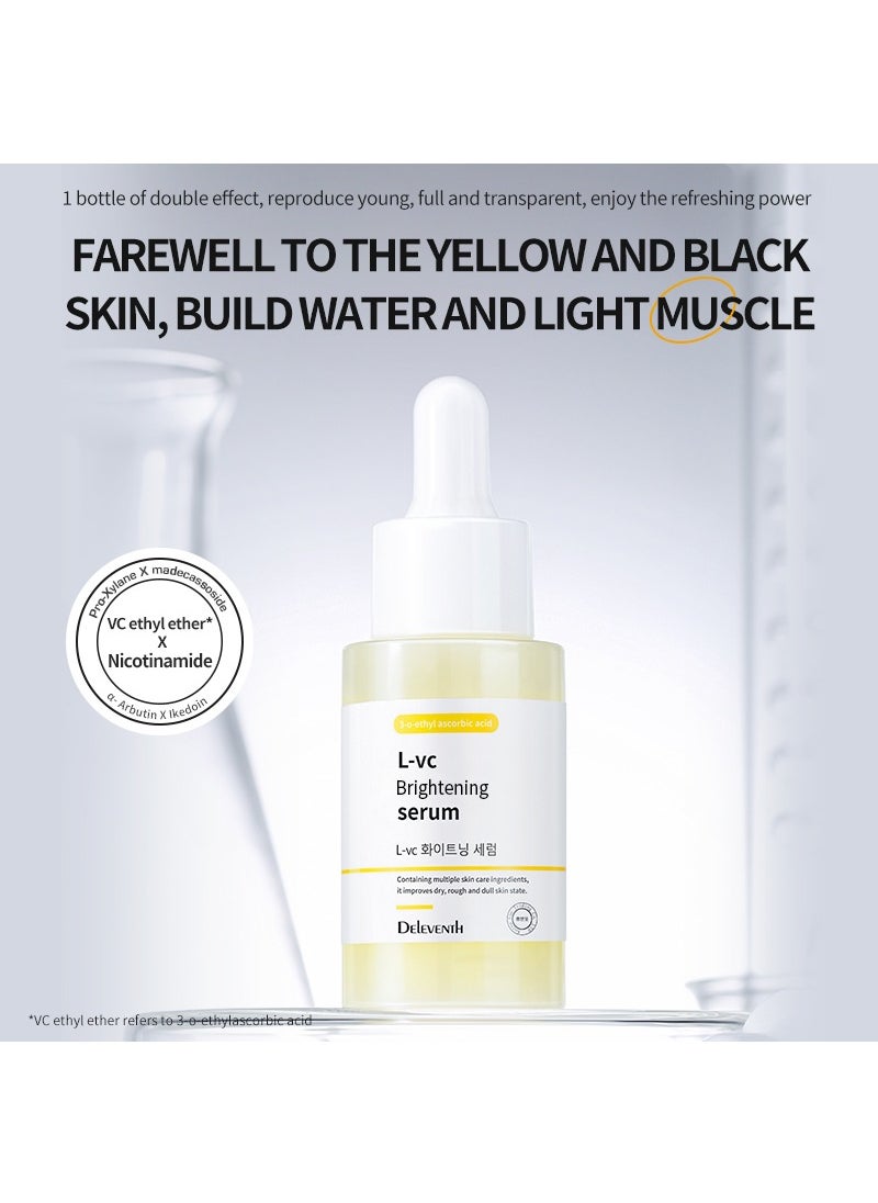 DELEVENTH - DEleventh Korean Brand L-VC Whitening Serum 37ml / with 3-O-Ethyl Ascorbic Acid, Niacinamide and α-Arbutin, Reduce Dark Spots and Fine Lines, Enhance Elasticity, Hydrate, and Protect Skin - Image 1