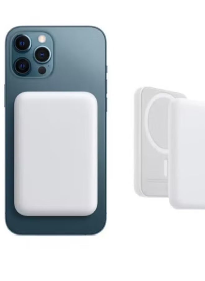 ELTRAZONE 10000mAh Magnetic Power Bank for iPhone 12, 12 Pro, 12 Pro Max – Fast Wireless Charging, Slim Portable Design, Magnetic Attachment, Ultra-Compact External Battery Pack, LED Power Indicator, White Color - Image 1