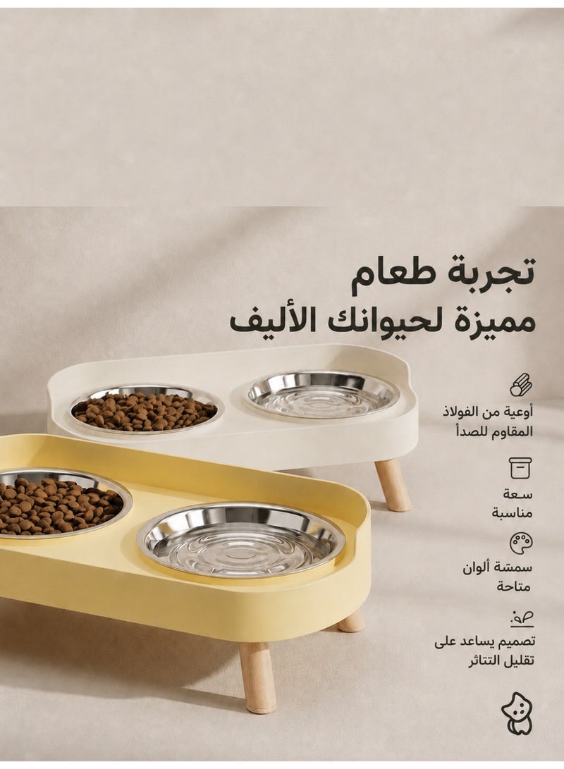 Elevated Double Pet Food & Water Bowl for Cats & Small Dogs – Rust-Resistant Stainless Steel Bowls - Image 4