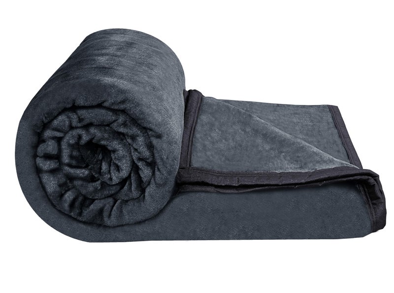VAS COLLECTIONS Mink Blanket for Double Bed 1.9 Kg Blanket | 350 TC Ultrasoft & Lightweight Solid Blanket for Winter & Mild Winter Sofa, Couch - Double, 90X88 Inches - 1.9 Kg | Grey - Image 1