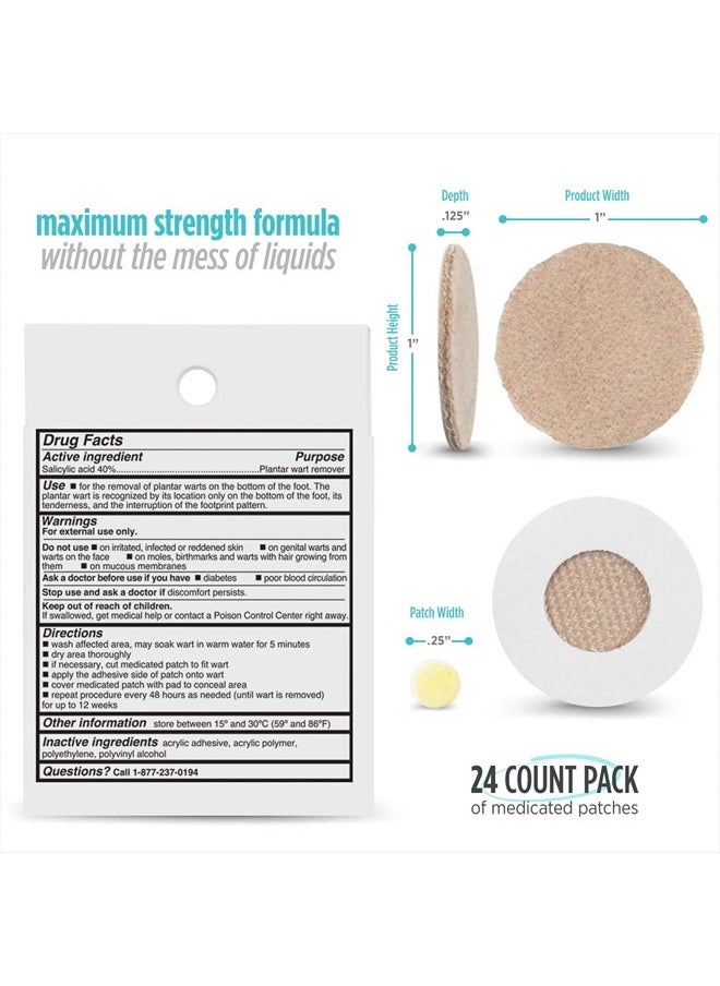 Comfort Zone Plantar Wart Remover Kit, Maximum Strength Salicylic Acid Medicated Patches and Concealing Pads, 24 Count  - Image 2
