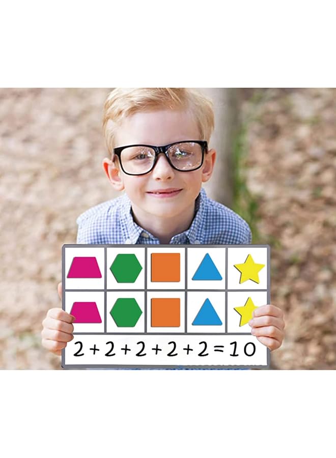 إيروريكس مجموعة إطارات مغناطيسية مكونة من 5 إطارات متينة مكونة من عشرة إطارات + 50 عدادًا ملونًا، ألعاب رياضيات للأطفال، مجموعة أدوات رياضية للجمع والطرح لمعلمي رياض الأطفال والمرحلة الابتدائية في المنزل - Image 3