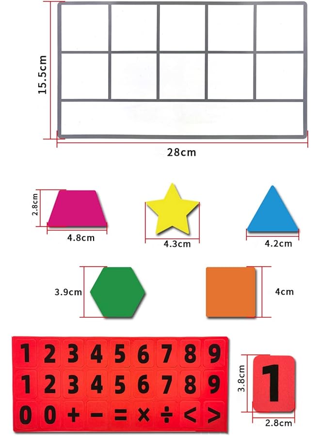 إيروريكس مجموعة إطارات مغناطيسية مكونة من 5 إطارات متينة مكونة من عشرة إطارات + 50 عدادًا ملونًا، ألعاب رياضيات للأطفال، مجموعة أدوات رياضية للجمع والطرح لمعلمي رياض الأطفال والمرحلة الابتدائية في المنزل - Image 4