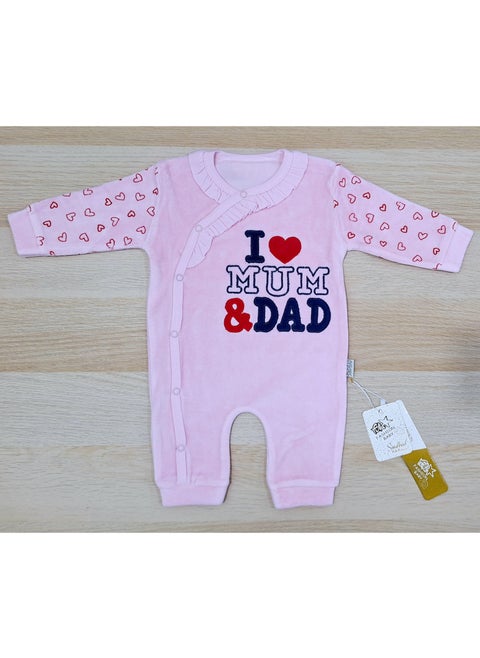 Winter Newborn daddy Jumpsuit (box) (pink)