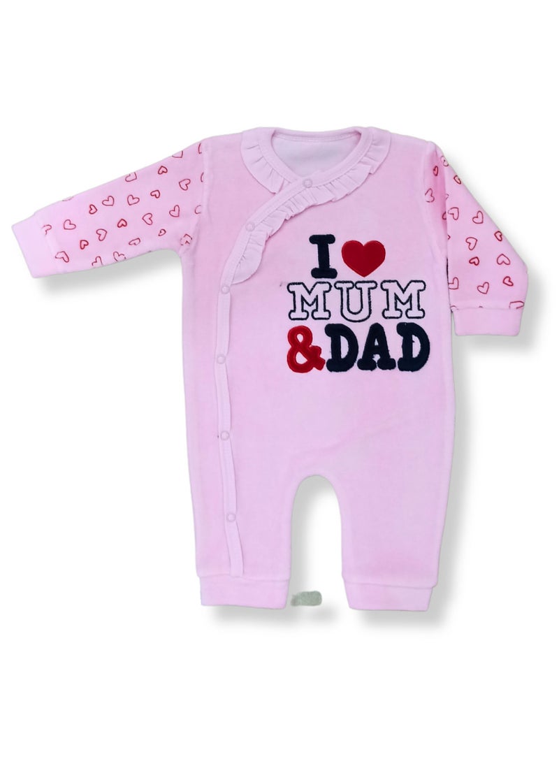 Fulla Fashion kids - Winter Newborn daddy Jumpsuit (box) (pink) - Image 1