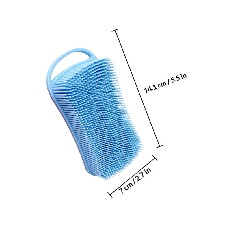 Soft Silicone Bath Scrubber Brush With Hook For Shower Exfoliating And Shampoo - Image 3