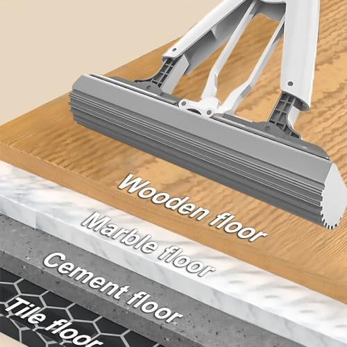 STELLIX Plastic Mop with Bucket for Floor Cleaning|Premium Sponge Mop: Quick-Dry&Superior Water Absorption|Ideal for Bathroom Floor and Wall Cleaning with Long Handle - Image 3